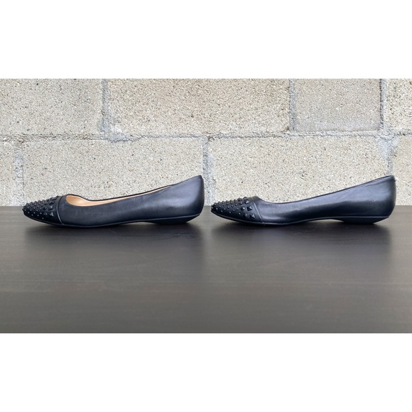 BCBGeneration - Zeleni Black Studded Leather Flats - size 7.5 B - Picture 6 of 12